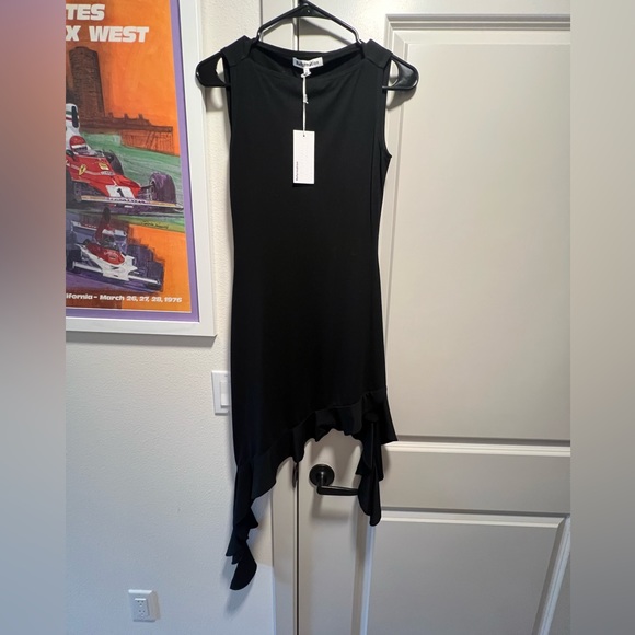 NEW Reformation black asymmetrical dress - Picture 2 of 5